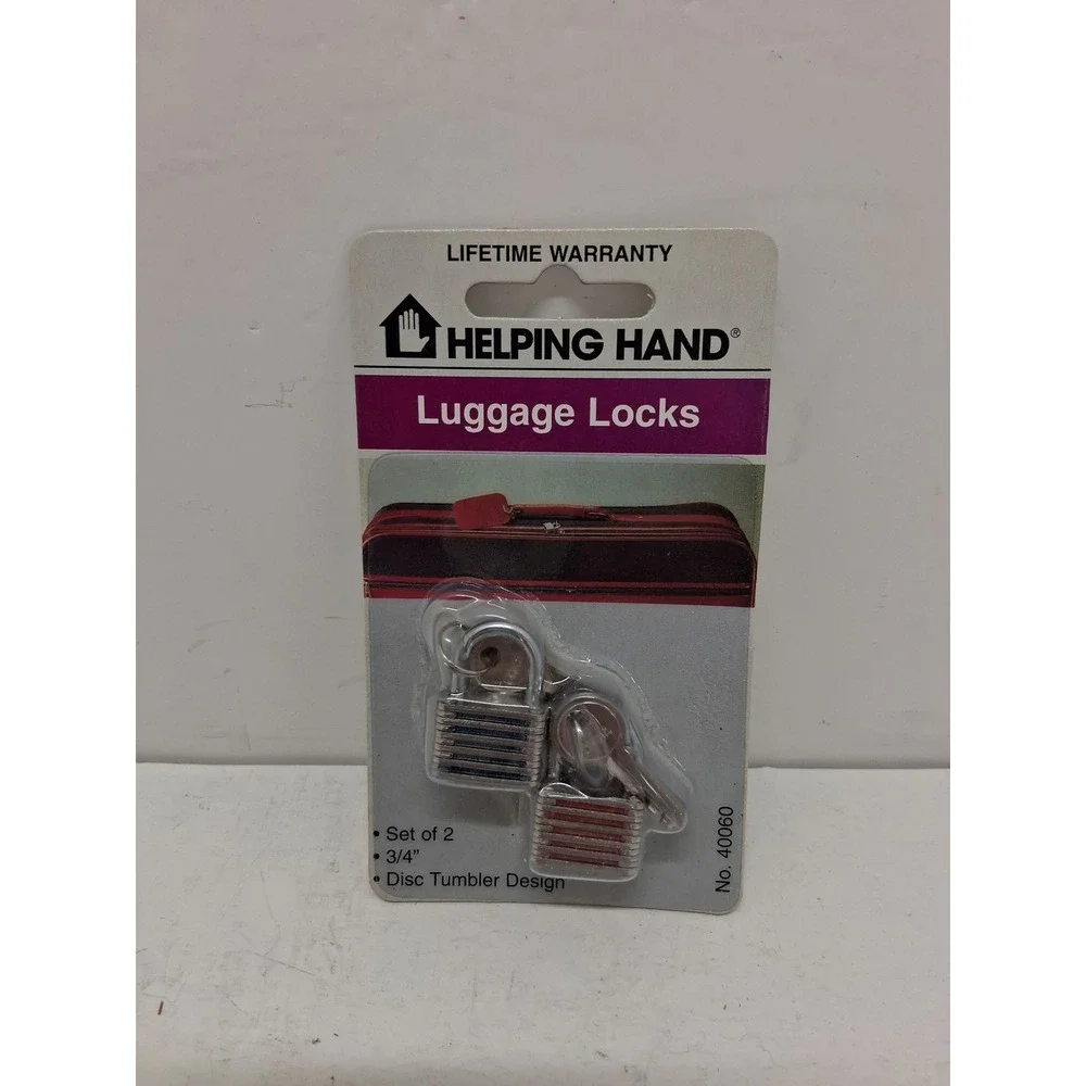 Helping Hand Luggage Locks Set of 2 Keyed 3/4 Inch Disc Tumbler Design 40060